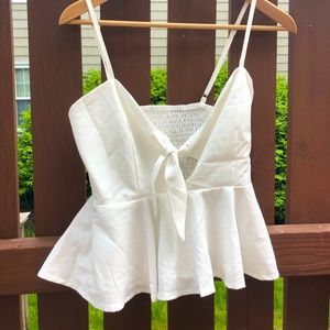 White Satin Peplum Cami
